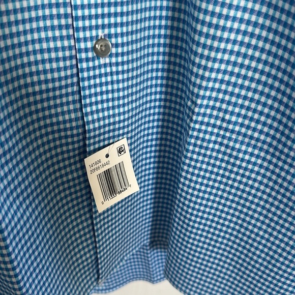NWT Van Heusen Men’s Blue Checkered Button Down Dress shirt size 2XL - Picture 2 of 6